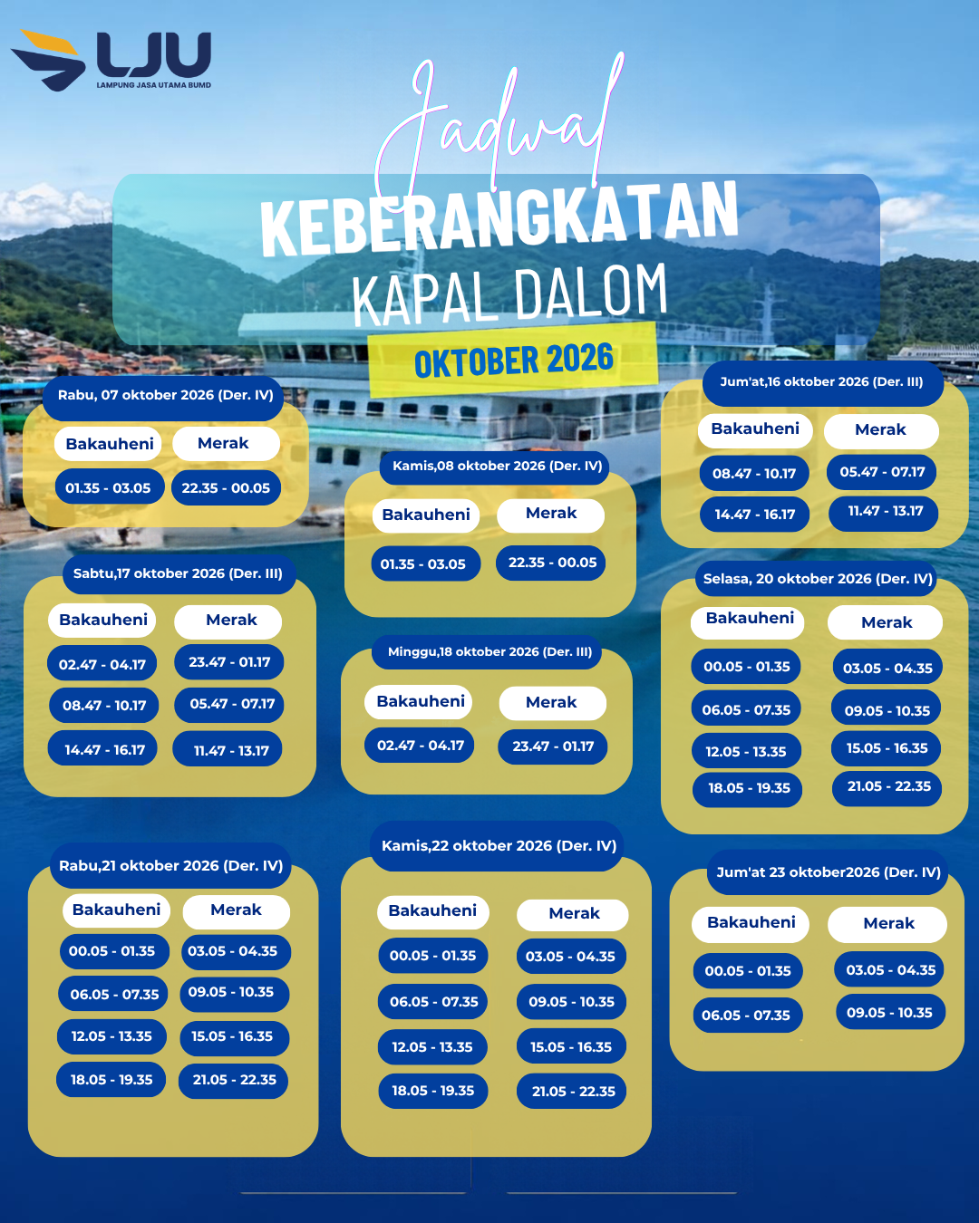 Jadwal Oktober 2026