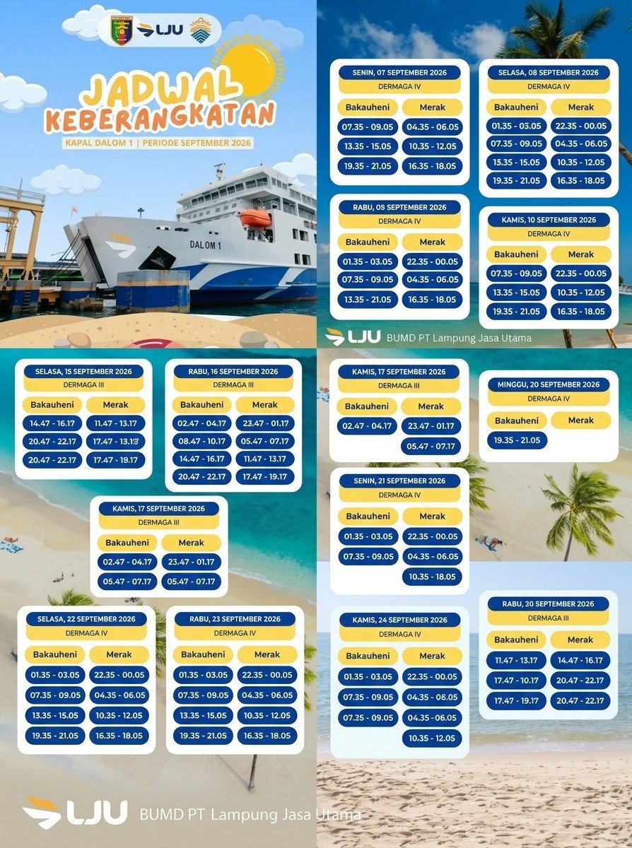 Jadwal Pelayaran KMP DALOM 1 September 2026